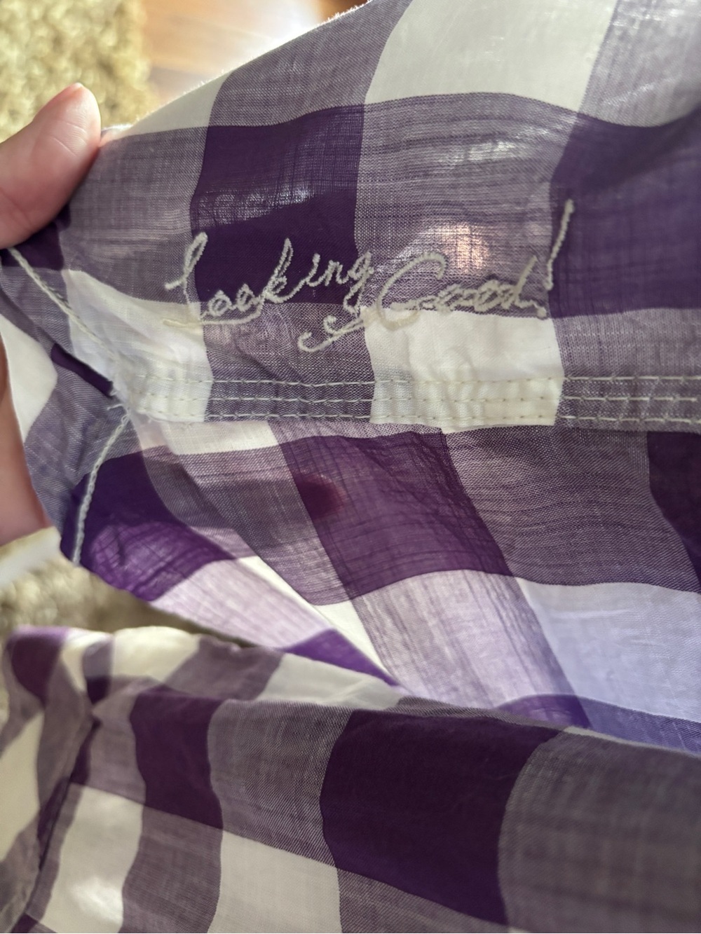 Scotch & Soda Amsterdam Purple White Plaid Button Down Shirt Long Sleeve - Picture 9 of 9